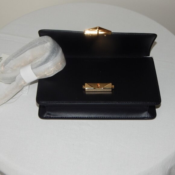 Michael Kors CECE Medium Flap Structured Clutch Chain Shoulder Bag Black NWT - Picture 11 of 13